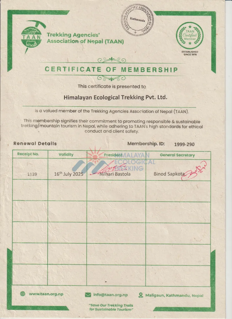 TAAN (Trekking Agencies Association of Nepal)